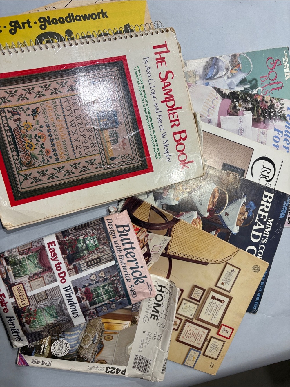 Vintage cottagecore Craft & Needlework Patterns Crosstitch Book Lot